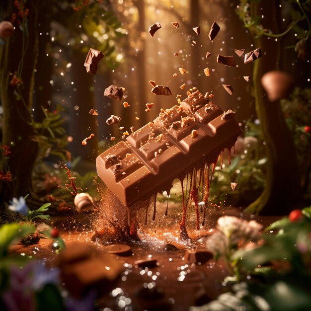 Psychedelic chocolate experience setting with candles